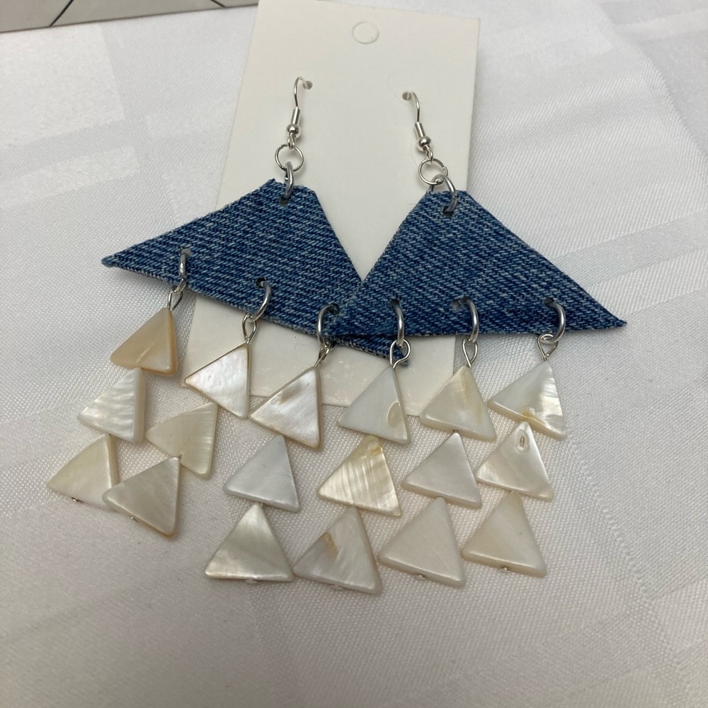 Denim earrings